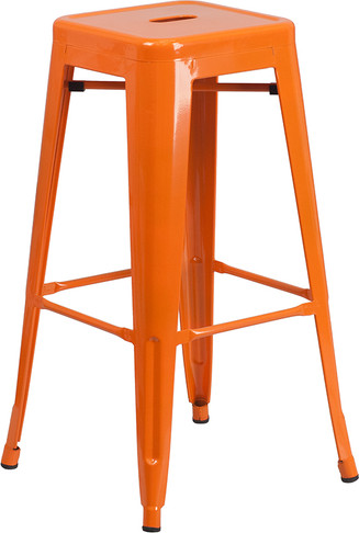 Flash Furniture 30" Orange No Back Metal Stool, Model# CH-31320-30-OR-GG