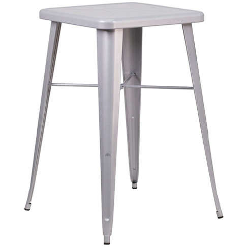 Flash Furniture 23.75SQ Silver Metal Bar Table, Model# CH-31330-SIL-GG