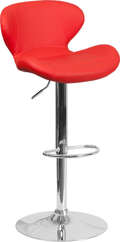 Flash Furniture Red Vinyl Barstool, Model# CH-321-RED-GG