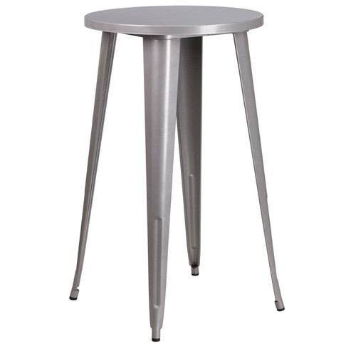 Flash Furniture 24RD Silver Metal Bar Table, Model# CH-51080-40-SIL-GG