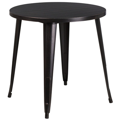 Flash Furniture 30RD Aged Black Metal Table, Model# CH-51090-29-BQ-GG