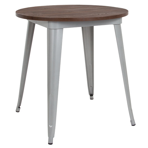 Flash Furniture 30RD Silver Metal Table, Model# CH-51090-29M1-SIL-GG