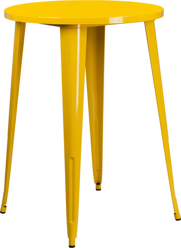 Flash Furniture 30RD Yellow Metal Bar Table, Model# CH-51090-40-YL-GG