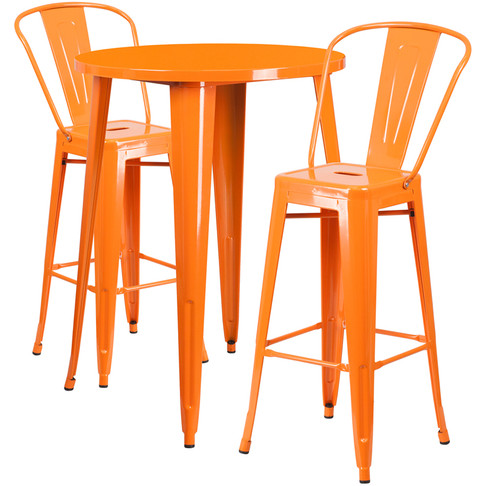 Flash Furniture 30RD Orange Metal Bar Set, Model# CH-51090BH-2-30CAFE-OR-GG