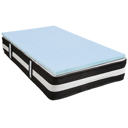 Flash Furniture Capri Comfortable Sleep 12" Mattress and Topper Bundle, Model# CL-E230P-2M35-T-GG