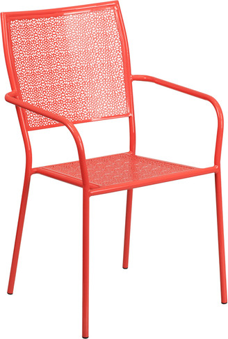 Flash Furniture Coral Square Back Patio Chair, Model# CO-2-RED-GG