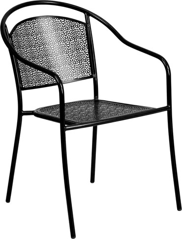 Flash Furniture Black Round Back Patio Chair, Model# CO-3-BK-GG