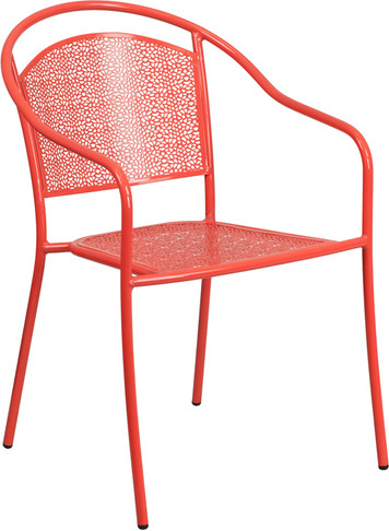 Flash Furniture Coral Round Back Patio Chair, Model# CO-3-RED-GG