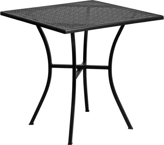 Flash Furniture 28SQ Black Patio Table, Model# CO-5-BK-GG