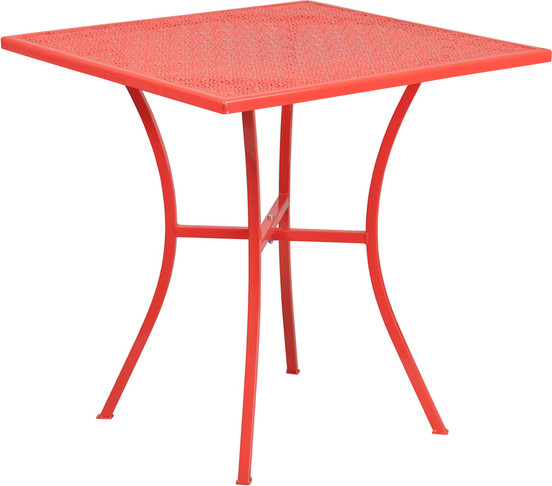 Flash Furniture 28SQ Coral Patio Table, Model# CO-5-RED-GG