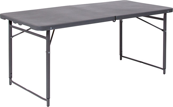 Flash Furniture 23.5x48.25 Gray Plastic Table, Model# DAD-LF-122Z-DG-GG