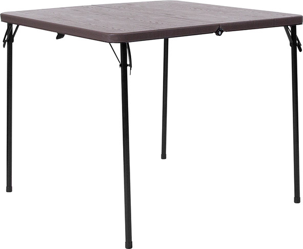 Flash Furniture 34SQ Brown Plastic Fold Table, Model# DAD-LF-86-GG