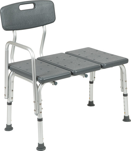 Flash Furniture HERCULES Series Gray Bath Transfer Bench, Model# DC-HY3510L-GRY-GG