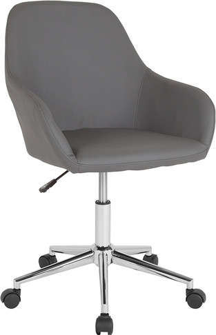 Flash Furniture Cortana Gray Leather Mid-Back Chair, Model# DS-8012LB-GRY-GG
