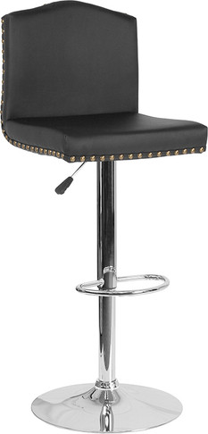 Flash Furniture Bellagio Black Leather Barstool, Model# DS-8111-BLK-GG