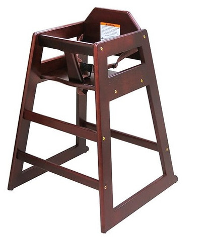 Adcraft High Chair Wood Mahogany Setup, Model# HCW-5