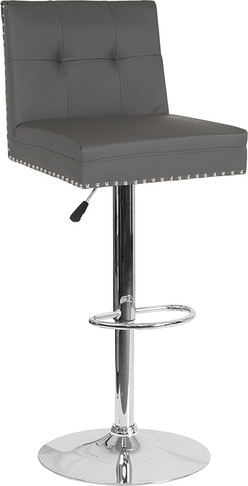 Flash Furniture Ravello Gray Leather Barstool, Model# DS-8411-GRY-GG