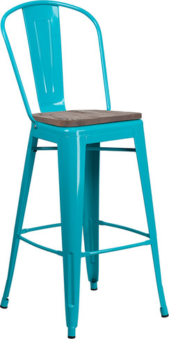 Flash Furniture 30" Teal Metal Barstool, Model# ET-3534-30-CB-WD-GG