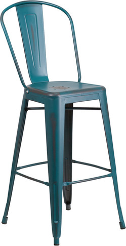 Flash Furniture Distressed Blue-TL Metal Stool, Model# ET-3534-30-KB-GG