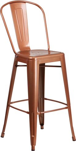 Flash Furniture 30" Copper Metal Outdoor Stool, Model# ET-3534-30-POC-GG