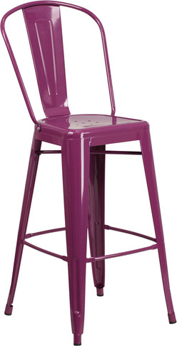 Flash Furniture 30" Purp Metal Outdoor Stool, Model# ET-3534-30-PUR-GG