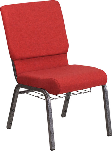 Flash Furniture HERCULES Series Red Fabric Church Chair, Model# FD-CH02185-SV-RED-BAS-GG