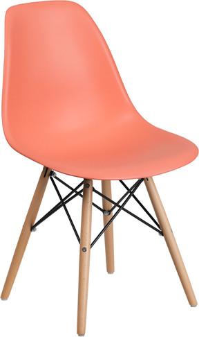 Flash Furniture Elon Series Peach Plastic/Wood Chair, Model# FH-130-DPP-PE-GG