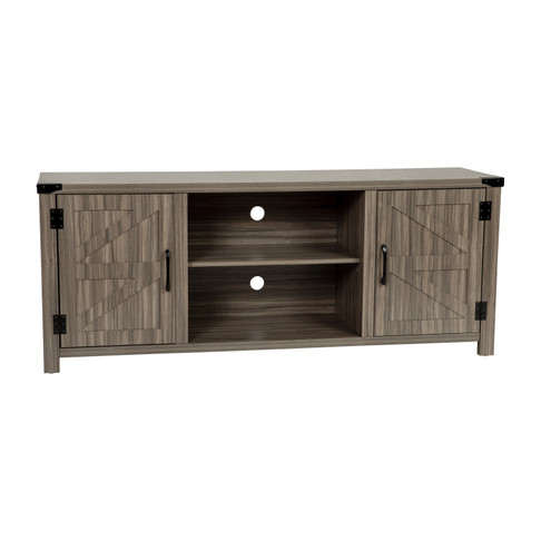 Flash Furniture Ayrith Gray Oak Barn Door TV Stand, Model# GC-MBLK67-GY-GG