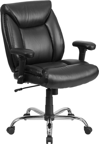 Flash Furniture HERCULES Series Black 400LB Mid-Back Chair, Model# GO-2073-LEA-GG