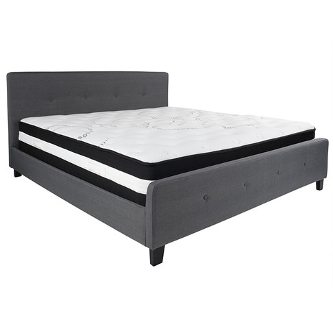 Flash Furniture Tribeca King Platform Bed Set-Gray, Model# HG-BM-32-GG