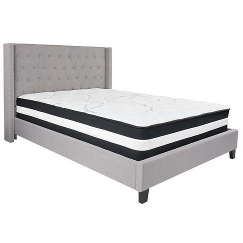 Flash Furniture Riverdale Queen Platform Bed Set-Gray, Model# HG-BM-43-GG