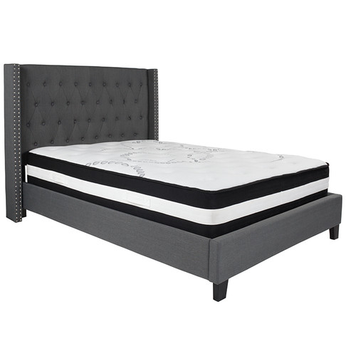 Flash Furniture Riverdale Full Platform Bed Set-Gray, Model# HG-BM-46-GG