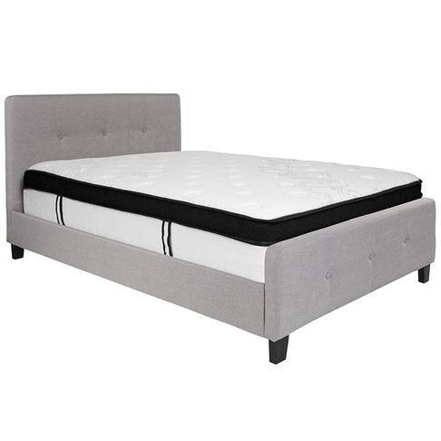 Flash Furniture Tribeca Full Platform Bed Set-Gray, Model# HG-BMF-26-GG