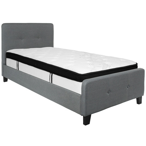 Flash Furniture Tribeca Twin Platform Bed Set-Gray, Model# HG-BMF-29-GG
