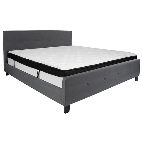 Flash Furniture Tribeca King Platform Bed Set-Gray, Model# HG-BMF-32-GG