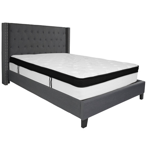 Flash Furniture Riverdale Queen Platform Bed Set-Gray, Model# HG-BMF-47-GG