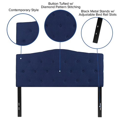 Flash Furniture Cambridge Full Headboard-Navy Fabric, Model# HG-HB1708-F-N-GG
