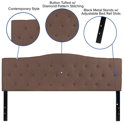 Flash Furniture Cambridge King Headboard-Camel Fabric, Model# HG-HB1708-K-C-GG