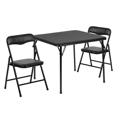 Flash Furniture Kids Black Folding Table Set, Model# JB-10-CARD-BK-GG