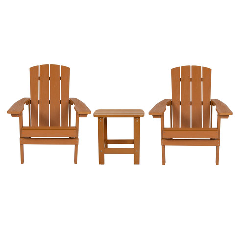 Flash Furniture Charlestown Teak Table and 2 Chair Set, Model# JJ-C14501-2-T14001-TEAK-GG