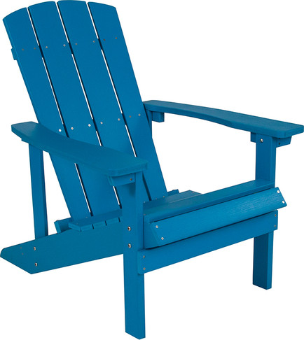 Flash Furniture Charlestown Blue Wood Adirondack Chair, Model# JJ-C14501-BLU-GG