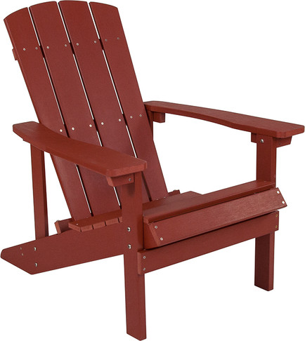 Flash Furniture Charlestown Red Wood Adirondack Chair, Model# JJ-C14501-RED-GG