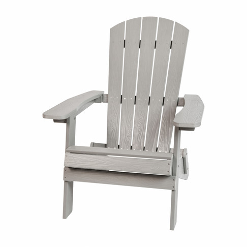 Flash Furniture Charlestown Gray Folding Adirondack Chair, Model# JJ-C14505-GY-GG