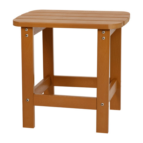 Flash Furniture Charlestown Teak Adirondack Side Table, Model# JJ-T14001-TEAK-GG