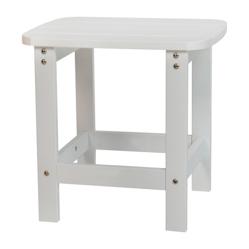 Flash Furniture Charlestown White Adirondack Side Table, Model# JJ-T14001-WH-GG