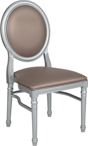 Flash Furniture HERCULES Series Taupe Round Back Dining Chair, Model# LE-S-T-MON-GG