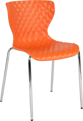 Flash Furniture Lowell Orange Plastic Stack Chair, Model# LF-7-07C-ORNG-GG