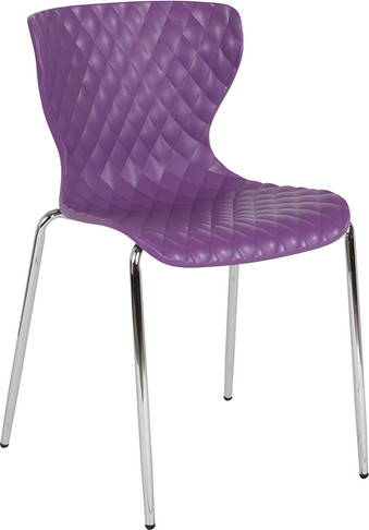 Flash Furniture Lowell Purple Plastic Stack Chair, Model# LF-7-07C-PUR-GG