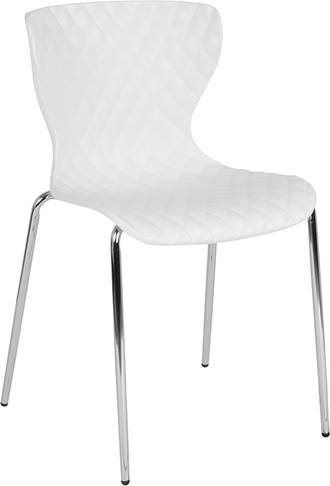 Flash Furniture Lowell White Plastic Stack Chair, Model# LF-7-07C-WH-GG