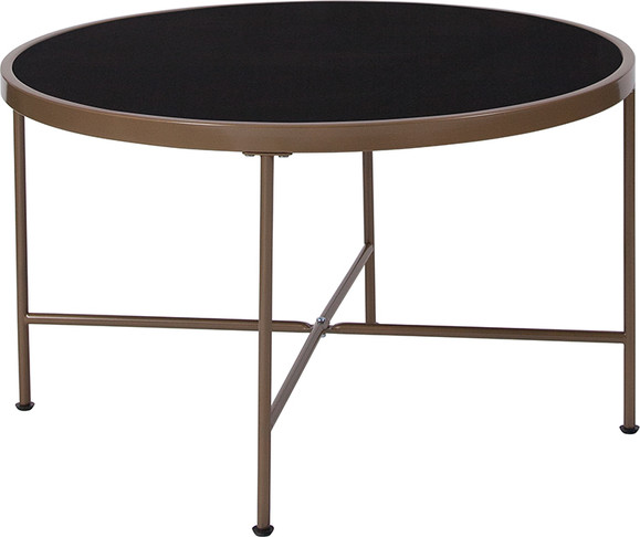 Flash Furniture Chelsea Collection Black Glass Coffee Table, Model# NAN-JN-21751CT-GG